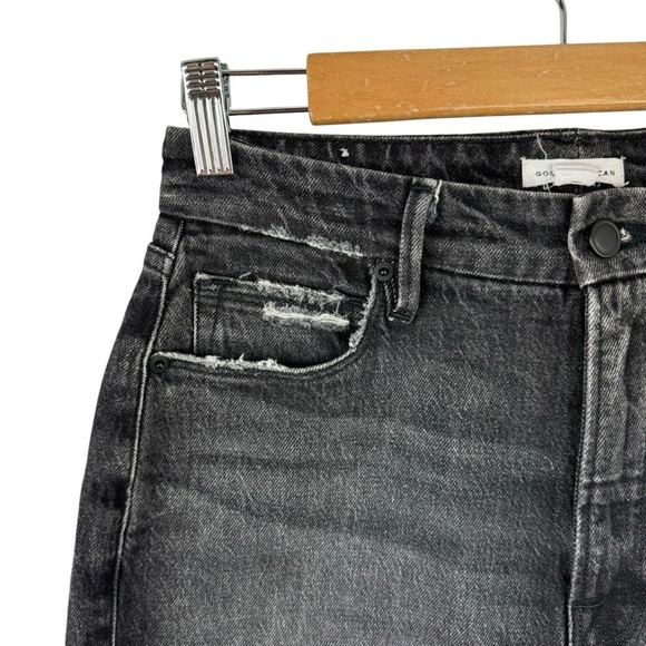 Good American Good Mom Jeans High Waist in Black226 Size 2/26 Distressed - Picture 5 of 16